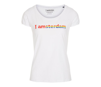T-shirt ladies rainbow, white