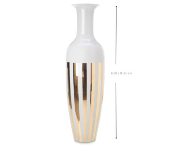 Gold stripes centerpiece vase 180 cm high and 58 cm wide