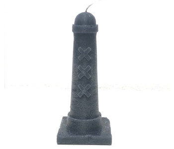 Candle Amsterdammertje 15 cm in anthracite at hollanddesignandgifts.com