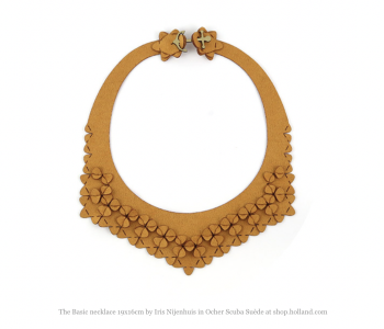 The basic necklace ocher scuba leather at hollanddesignandgifts.com