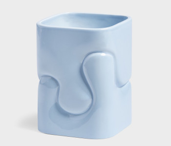 Puffy vase light blue - 16 cm high - a great gift