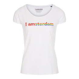 T-shirt ladies rainbow, white