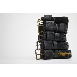 Pants Up Belt Black M 90 cm - by The Upcycle Amsterdam 