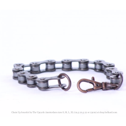 Chain Up bracelet by The Upcycle Amsterdam in sizes Small 19,5 cm Medium 20,5 cm Large 22 cm or XL 23 cm