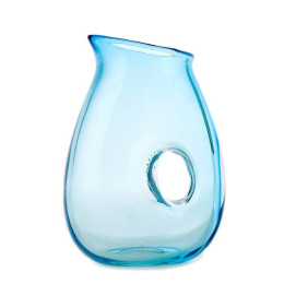 Jug with hole turquoise, water jug, water carafe Pols Potten