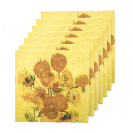 Napkins imprinted with Van Gogh's Sunflowers at amstory.nl