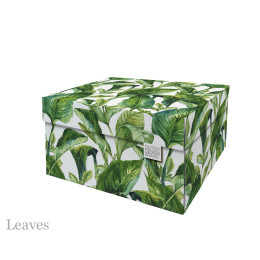 Dutch Design Storage Box Green Leaves - 40 x 31 x 21 cm 