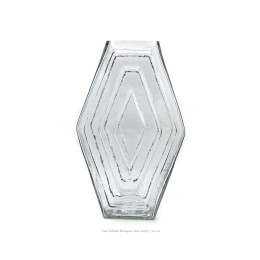 The Infinite Hexagon Vase Large is a striking appearance of 30 cm high, made of clear glass.