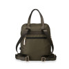 The backpack has several storage compartments, including a reinforced laptop compartment.