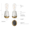 Sizes of the Humble ONE wireless table lamp in marble and brass