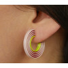 Sporty and super light 3D printed earrings in pink and neon