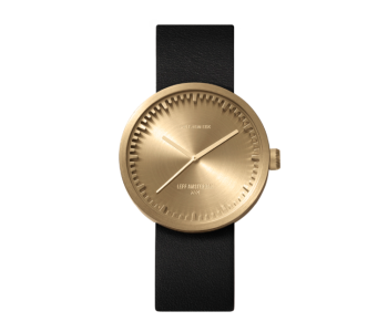 Cadeautip: Tube D38 horloge van Piet Hein Eek voor LEFF Amsterdam met messing kast en zwart leren band