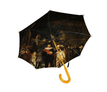 Cadeautip: Een prachtige paraplu met een afbeelding van De Nachtwacht van Rembrandt van Rijn eronder