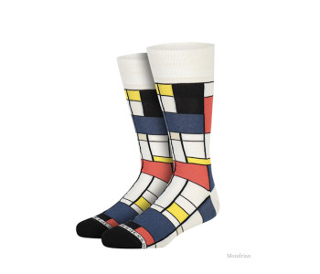 Maak van je voeten een kunstwerk met deze Mondriaan sokken van Heroes on Socks