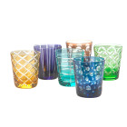 Pols Potten Waterglas of Tumbler gekleurd glas - set van 6 verschillende glazen