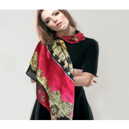 Chique en kleurrijke vierkante zijden sjaal Marten & Oopjen XL scoor je bij hollanddesignandgifts.com/nl/