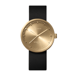 Cadeautip: Tube D38 horloge van Piet Hein Eek voor LEFF Amsterdam met messing kast en zwart leren band