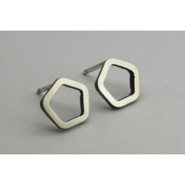 Vijfhoek design oorbellen van zilver van Yolanda Depp sieraden: bijzonder cadeau 