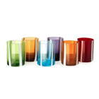 Pols Potten Wasserglas mit weißen Streifen - Set aus 6 verschiedenen Farben