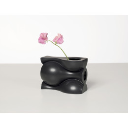 Schwarze Continued Vase für Blumen von Slim Ben Ameur
