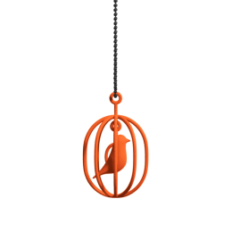 3D printed Happy Bird ketting in de kleur oranje: leuk cadeau